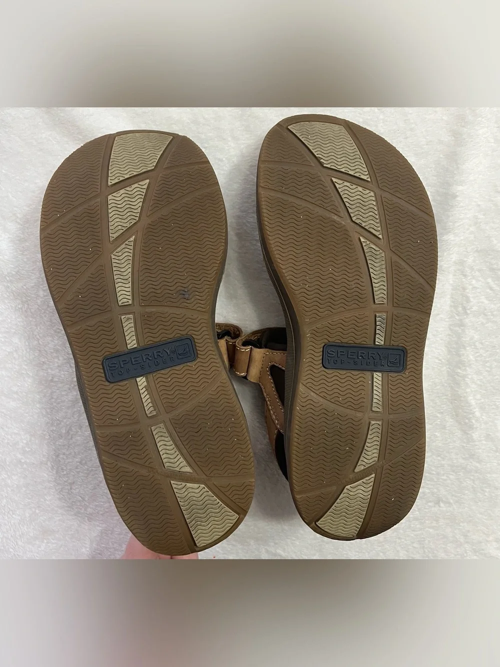 Sperry Men's Sz 7 Brown Leather Adjustable Strap Sandals